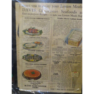 Davis Gloucester Seafood Easy To Prepare Recipes VINTAGE 1932 Ephemera